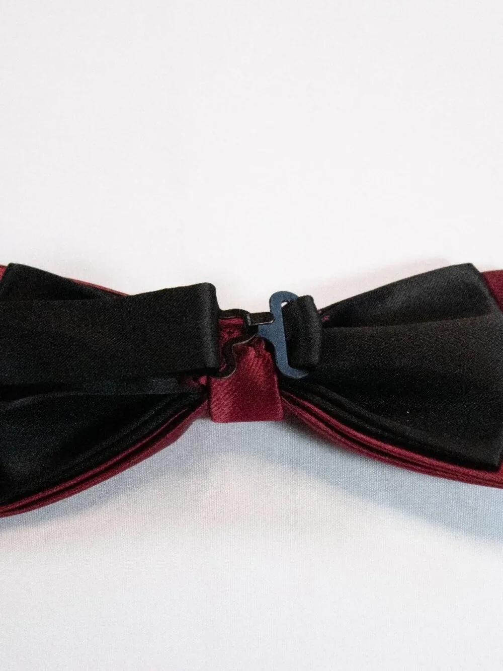 Boys Burgundy Satin Adjustable Bow Tie